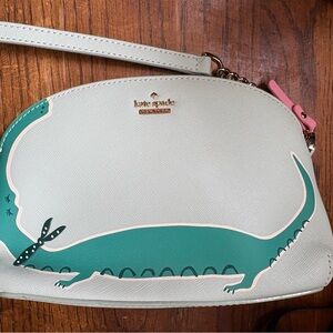 RARE Kate Spade Swamped Alligator Lottie Satchel Handbag Mint Green/Pink NWT!